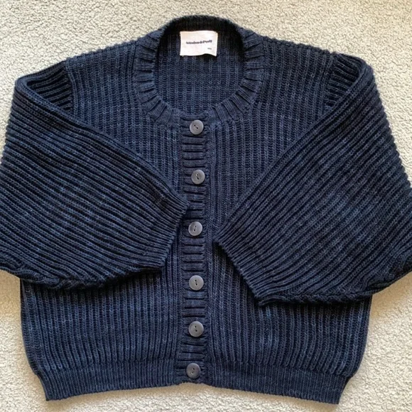 COPY - Misha & Puff Fisherman Cardigan in Pale Black (pima cotton), XS/S